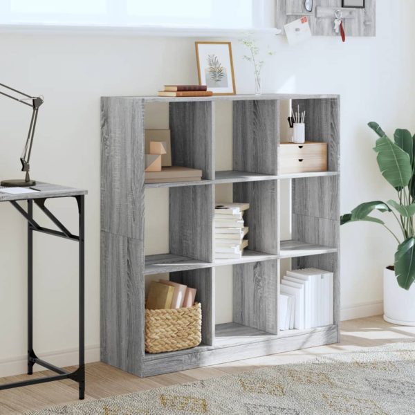 Libreria Grigio Sonoma 102x32x108 Cm In Legno Multistrato - Image 3