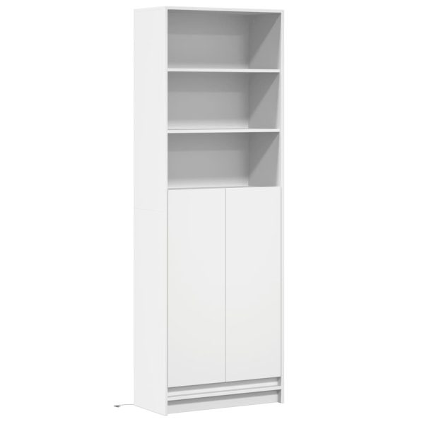 Credenza Con Led Bianca 69x32,5x200 Cm In Truciolato - Image 3