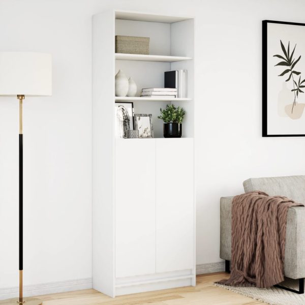 Credenza Con Led Bianca 69x32,5x200 Cm In Truciolato - Image 4