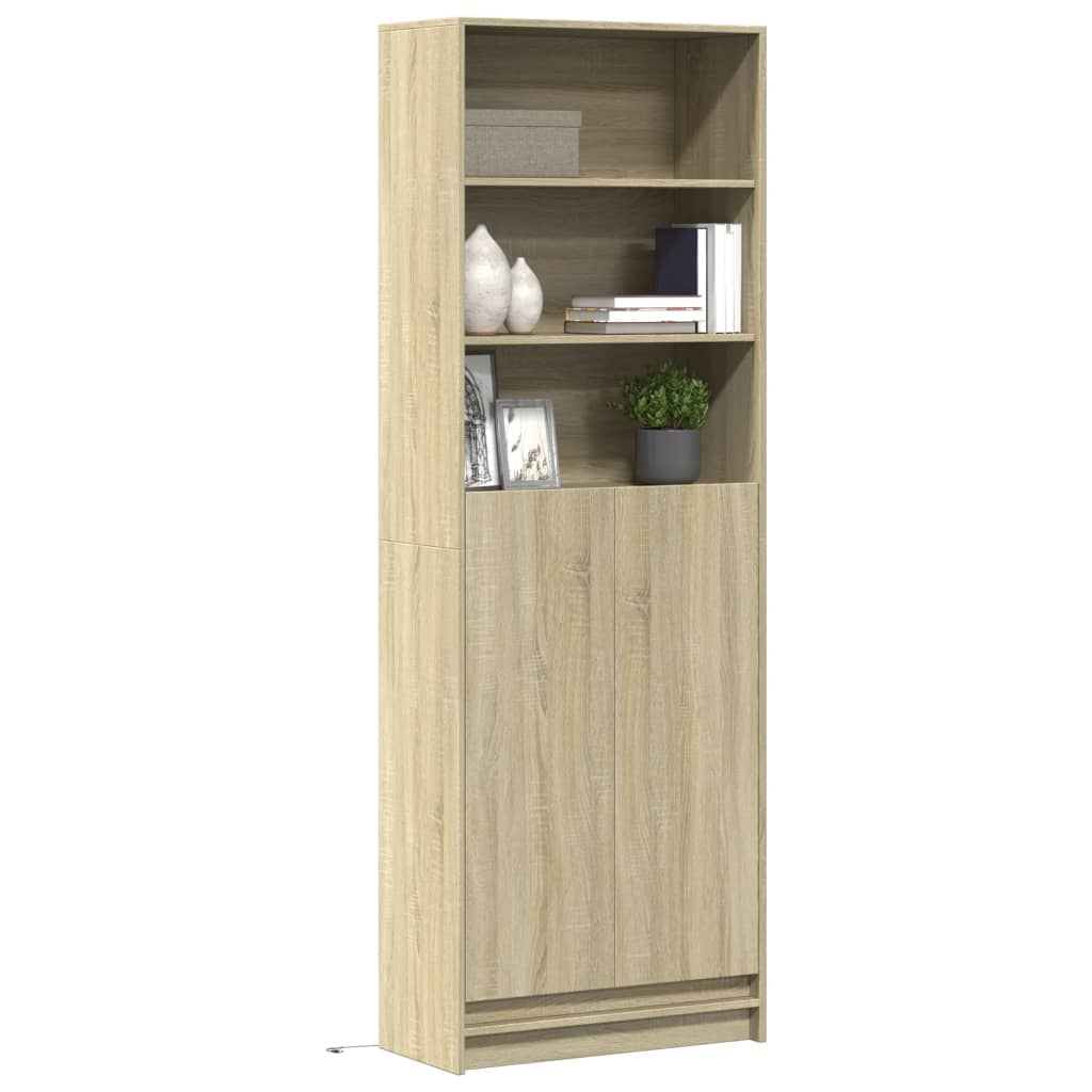 Credenza Con Led Rovere Sonoma 69x32,5x200 Cm In Truciolato