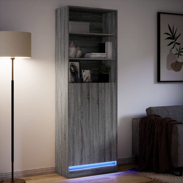 Credenza Con Led Grigio Sonoma 69x32,5x200 Cm In Truciolato - Image 5