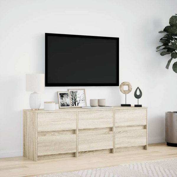 Mobile Porta Tv Con Led Rovere Sonoma 140x34x50cm In Truciolato - Image 4