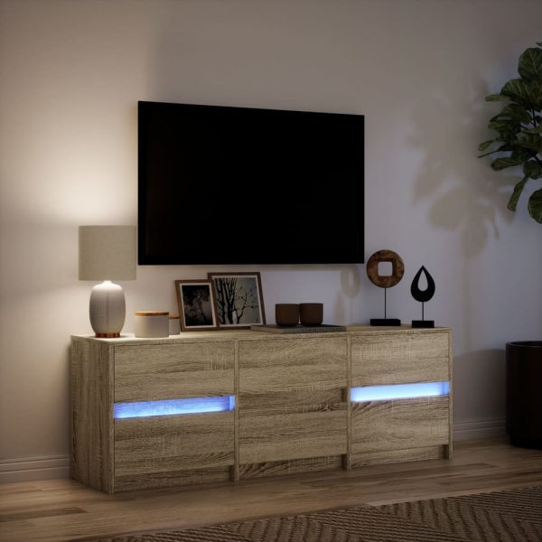 Mobile Porta Tv Con Led Rovere Sonoma 140x34x50cm In Truciolato - Image 5