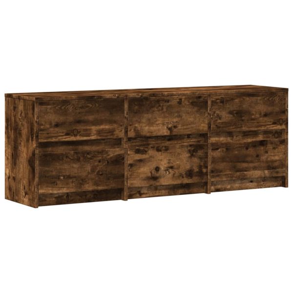 Mobile Porta Tv Con Led Rovere Fumo 140x34x50cm In Truciolato - Image 3