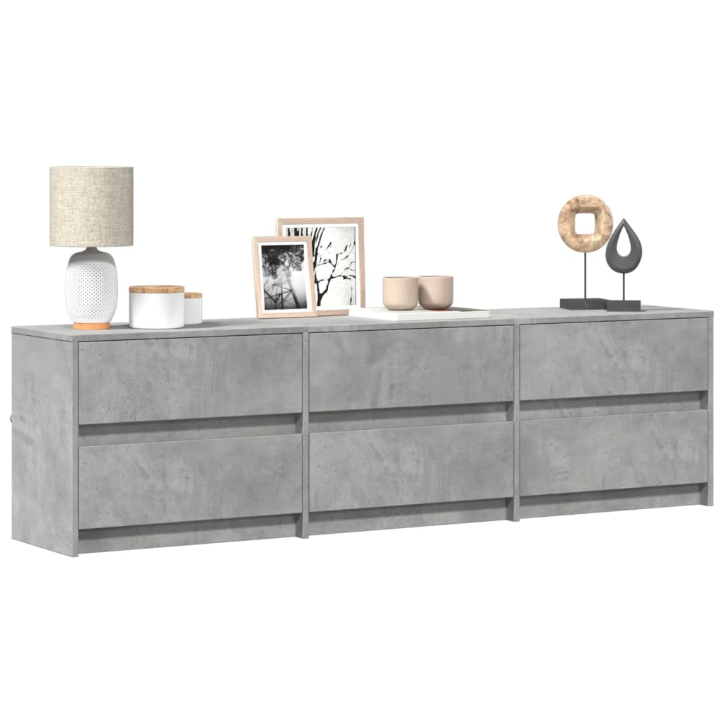 Mobile Porta Tv Con Led Grigio Cemento 180x34x50cm Truciolato