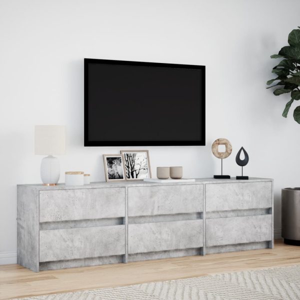 Mobile Porta Tv Con Led Grigio Cemento 180x34x50cm Truciolato - Image 4