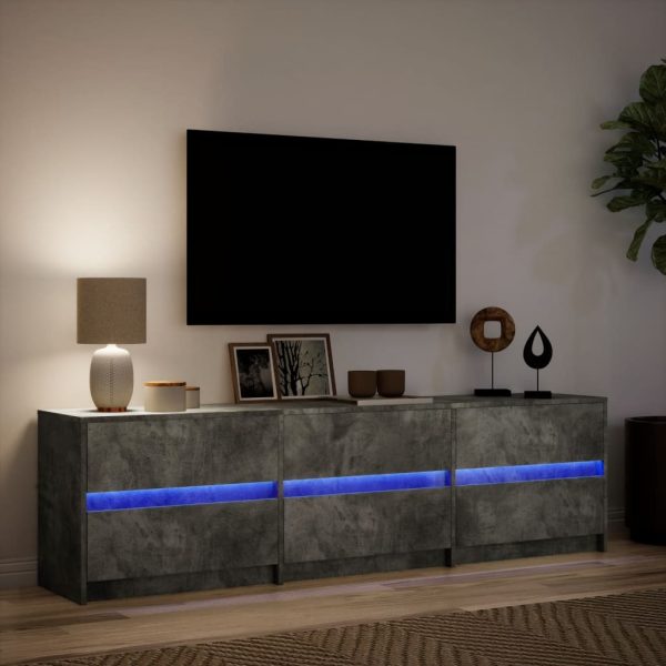 Mobile Porta Tv Con Led Grigio Cemento 180x34x50cm Truciolato - Image 5