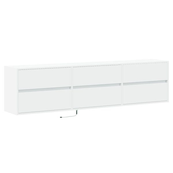 Mobile Tv A Parete Con Led Bianco 180x31x45 cm - Image 3