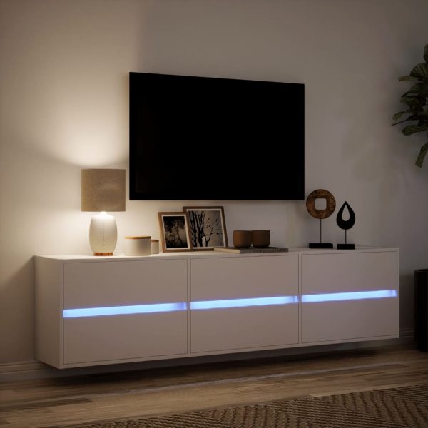 Mobile Tv A Parete Con Led Bianco 180x31x45 cm - Image 5