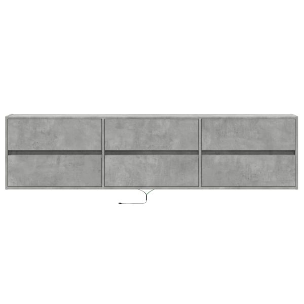Mobile Tv A Parete Con Led Grigio Cemento 180x31x45 cm - Image 6