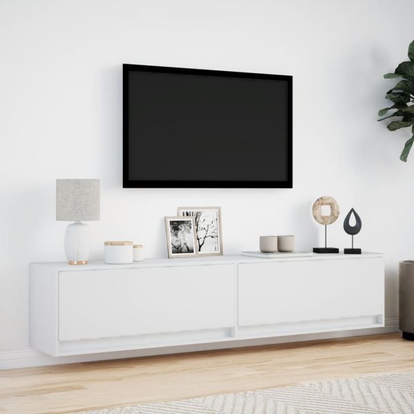 Mobile Tv A Parete Con Led Bianco 180x31x38 cm - Image 4