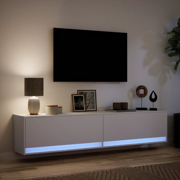 Mobile Tv A Parete Con Led Bianco 180x31x38 cm - Image 5