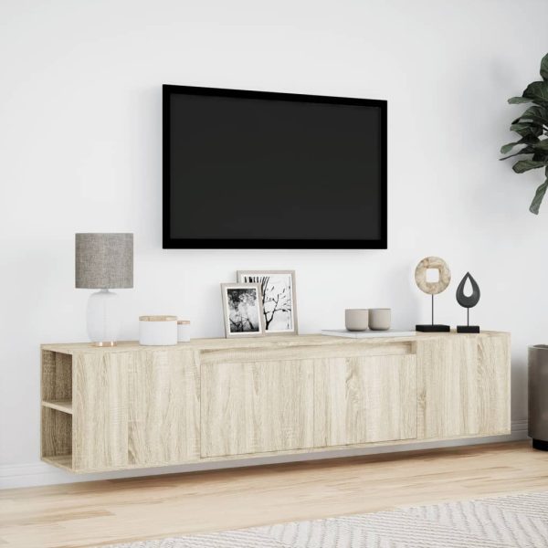 Mobile Tv A Parete Con Led Rovere Sonoma 180x31x39,5 cm - Image 4