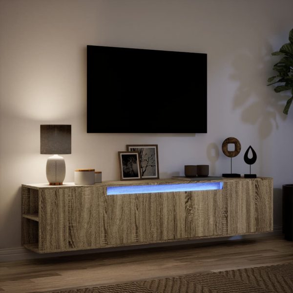 Mobile Tv A Parete Con Led Rovere Sonoma 180x31x39,5 cm - Image 5