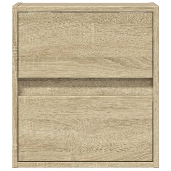 Comodino A Parete Con Luci Led Rovere Sonoma - Image 6