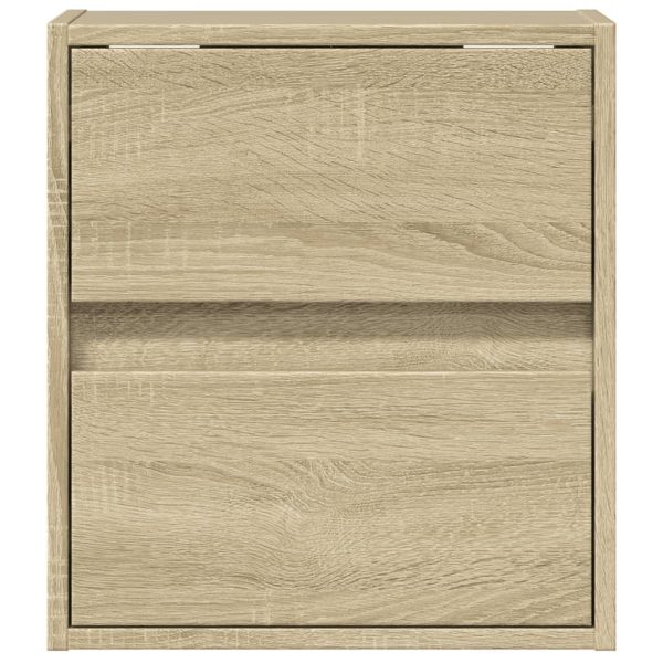 Comodini A Parete Con Luci Led 2 Pz Rovere Sonoma - Image 6