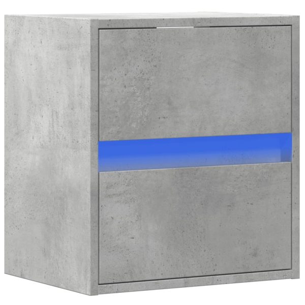 Comodino A Parete Con Luci Led Grigio Cemento - Image 5