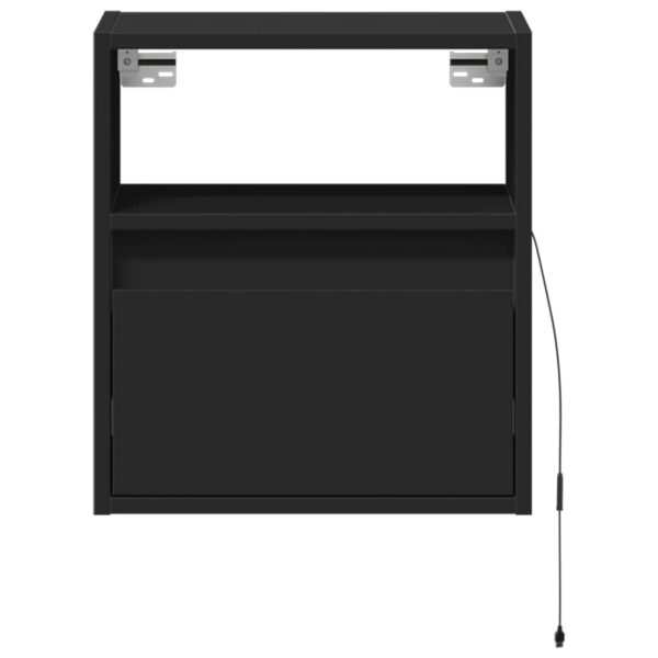 Comodini A Parete Con Luci Led 2 Pz Neri - Image 6