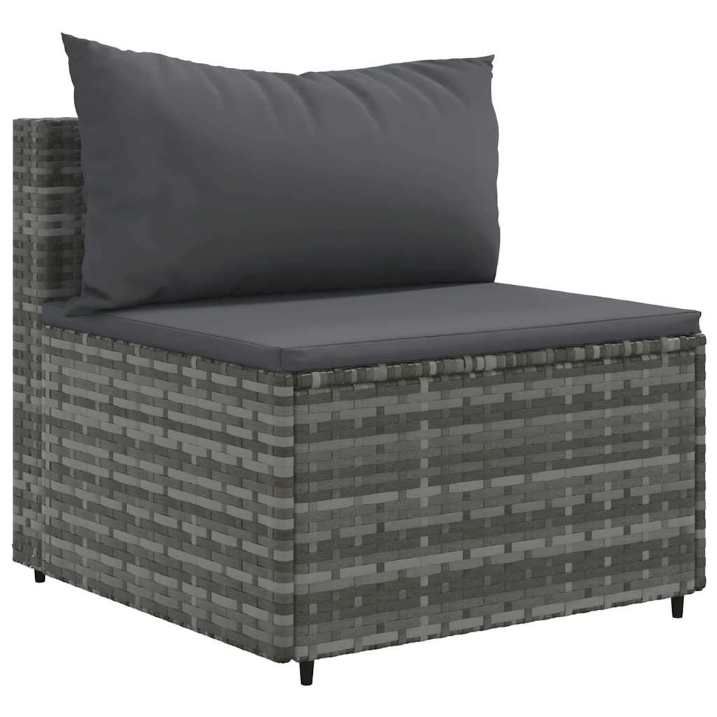 Set Divani Da Giardino 7 Pz Con Cuscini In Polyrattan Grigio - Image 5