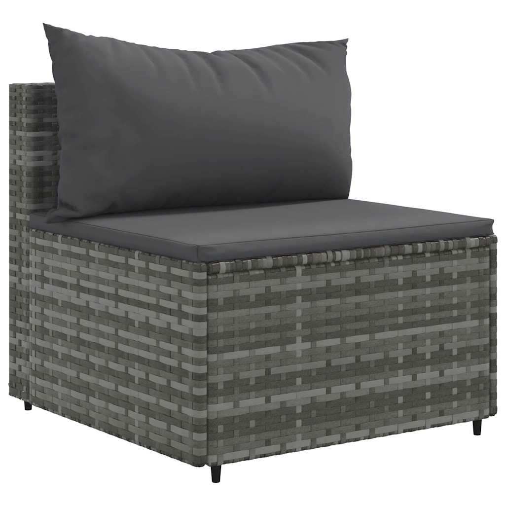 Set Divani Da Giardino 9 Pz Con Cuscini In Polyrattan Grigio - Image 3