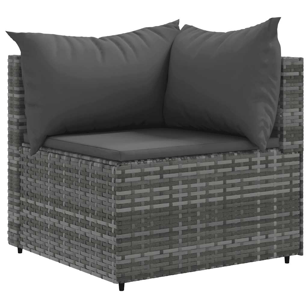 Set Divani Da Giardino 9 Pz Con Cuscini In Polyrattan Grigio - Image 5