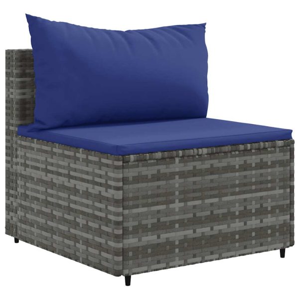 Set Divani Da Giardino 9 Pz Con Cuscini In Polyrattan Grigio - Image 5