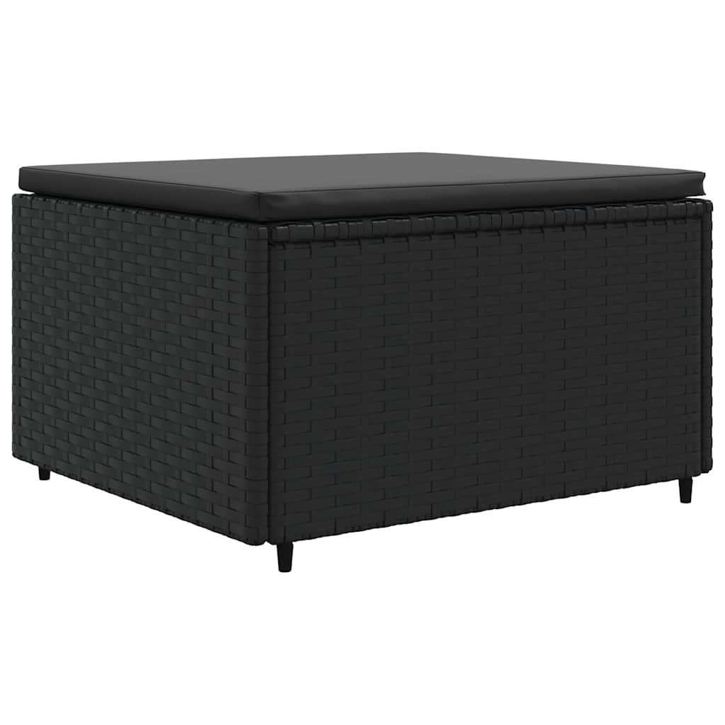 Set Divani Da Giardino 5 Pz Con Cuscini Nero In Polyrattan - Image 4