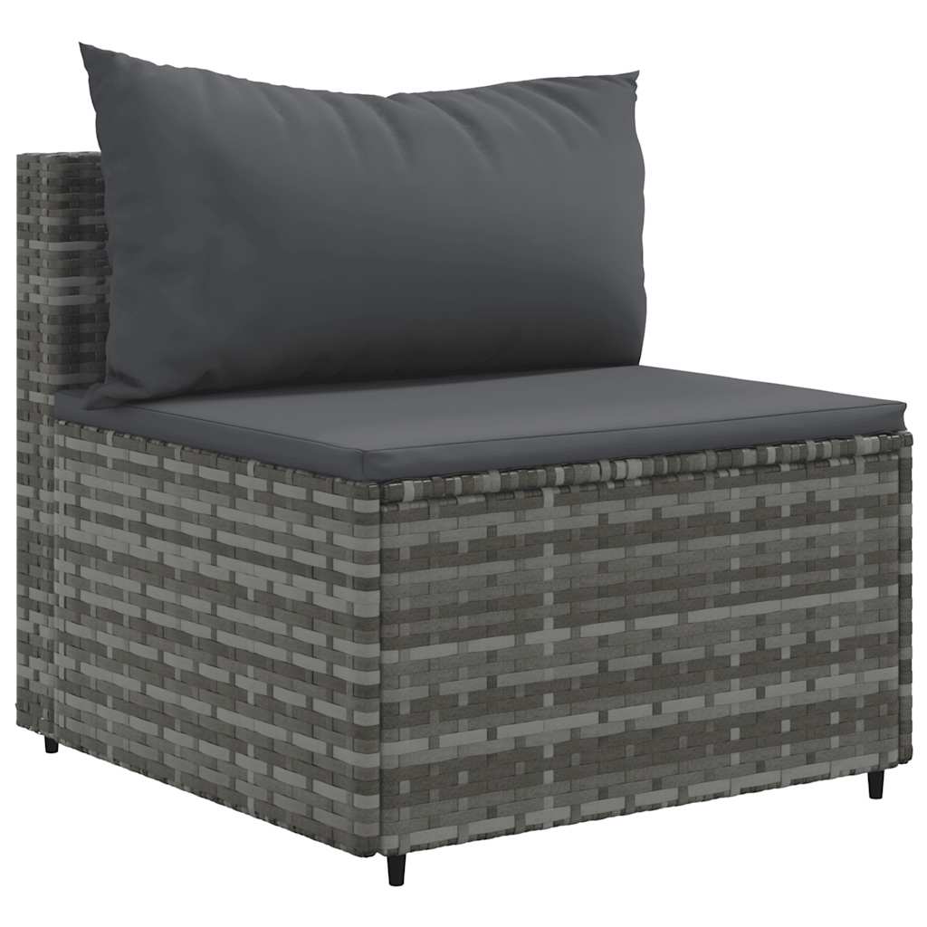 Set Divani Da Giardino 6 Pz Con Cuscini In Polyrattan Grigio - Image 6