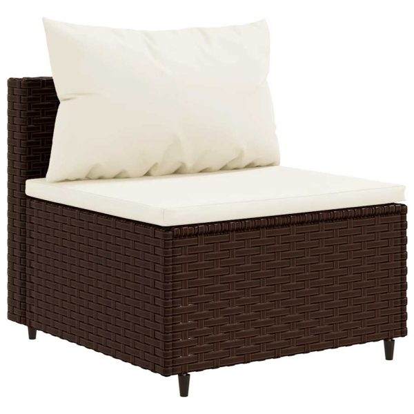 Set Mobili Da Giardino 4 Pz Con Cuscini In Polyrattan Marrone - Image 4