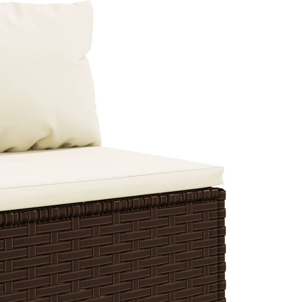 Set Mobili Da Giardino 4 Pz Con Cuscini In Polyrattan Marrone - Image 5