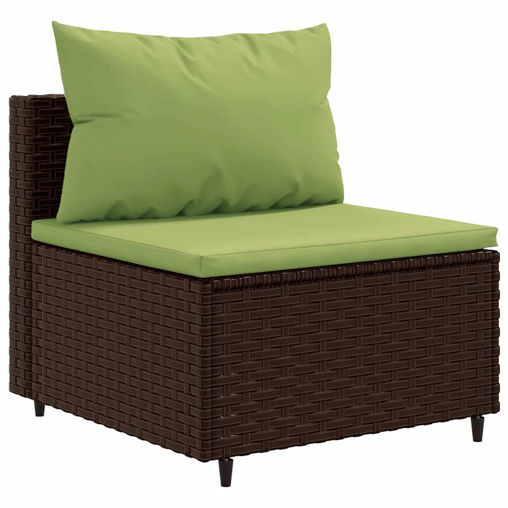 Set Mobili Da Giardino 4 Pz Con Cuscini In Polyrattan Marrone - Image 4