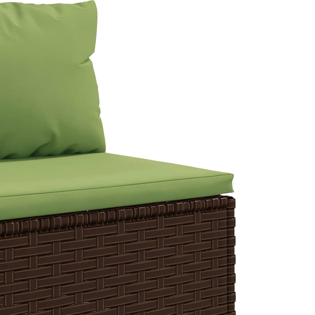 Set Mobili Da Giardino 4 Pz Con Cuscini In Polyrattan Marrone - Image 5