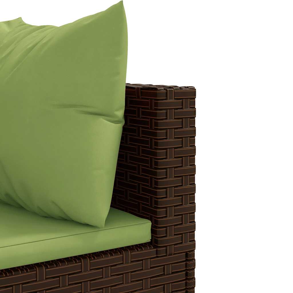 Set Mobili Da Giardino 4 Pz Con Cuscini In Polyrattan Marrone - Image 6