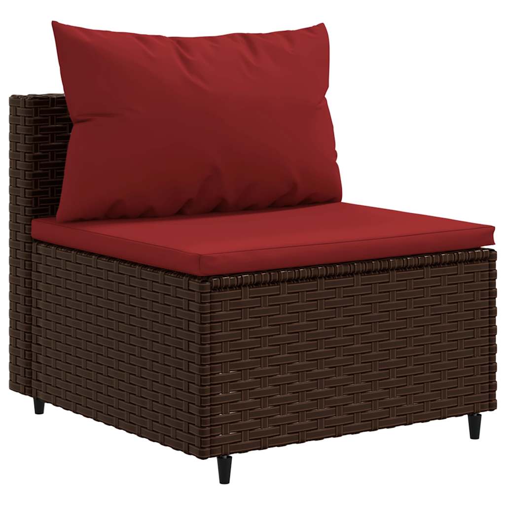 Set Divani Da Giardino 5 Pz Con Cuscini Marrone In Polyrattan - Image 4