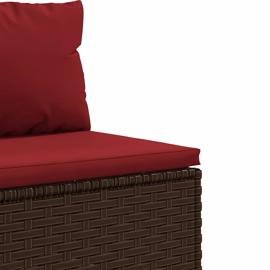 Set Divani Da Giardino 5 Pz Con Cuscini Marrone In Polyrattan - Image 5