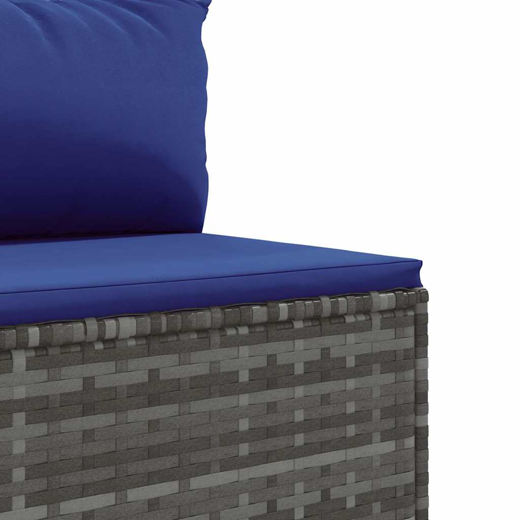 Set Divani Da Giardino 5 Pz Con Cuscini In Polyrattan Grigio - Image 5