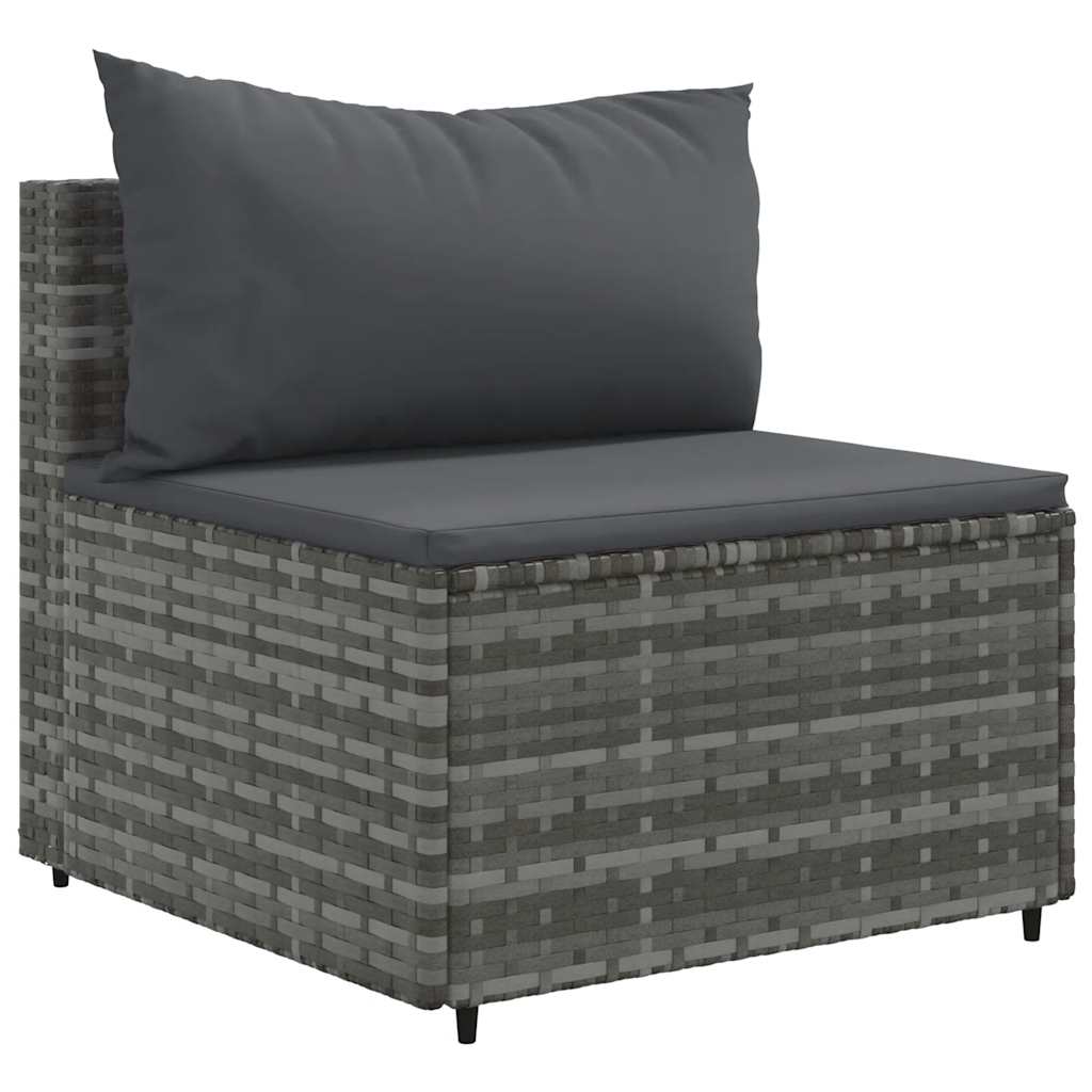 Set Divani Da Giardino 8 Pz Con Cuscini In Polyrattan Grigio - Image 4
