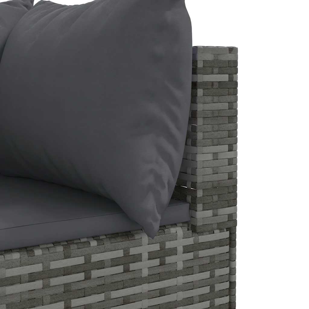 Set Divani Da Giardino 8 Pz Con Cuscini In Polyrattan Grigio - Image 6