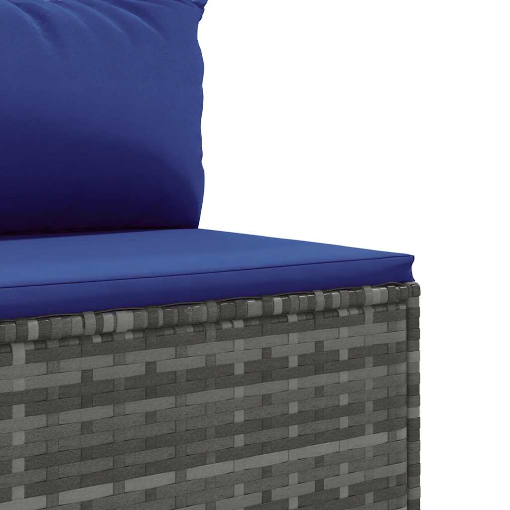 Set Divani Da Giardino 8 Pz Con Cuscini In Polyrattan Grigio - Image 5