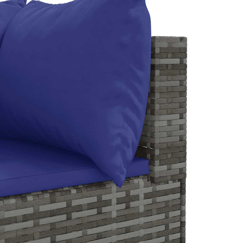 Set Divani Da Giardino 8 Pz Con Cuscini In Polyrattan Grigio - Image 6