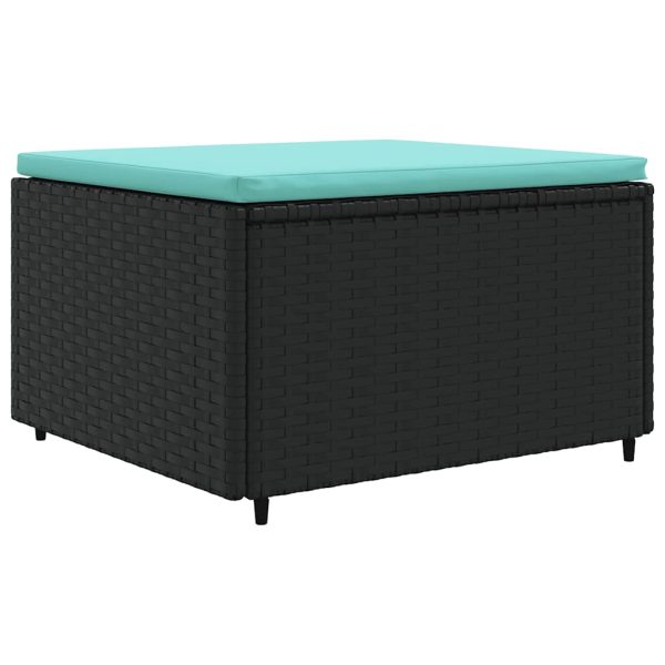 Set Salotto Da Giardino Con Cuscini 7pz Nero Polyrattan - Image 5