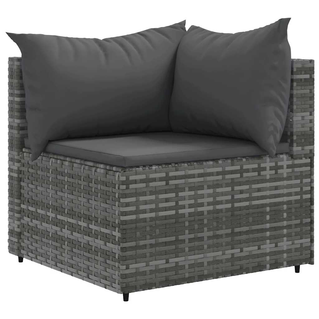 Set Divani Da Giardino 6 Pz Con Cuscini In Polyrattan Grigio - Image 3