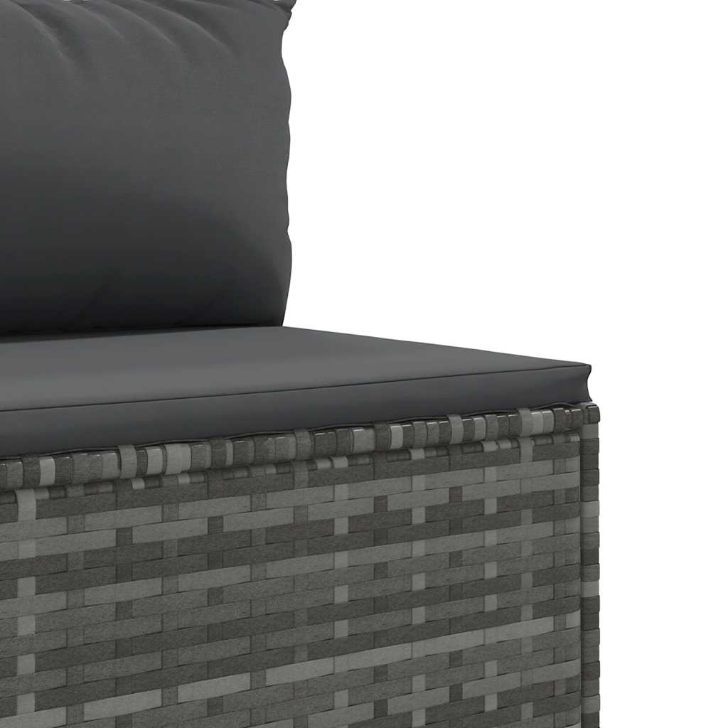 Set Divani Da Giardino 6 Pz Con Cuscini In Polyrattan Grigio - Image 5