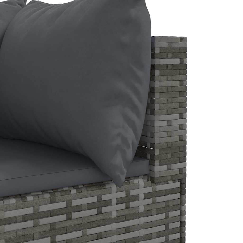 Set Divani Da Giardino 6 Pz Con Cuscini In Polyrattan Grigio - Image 6