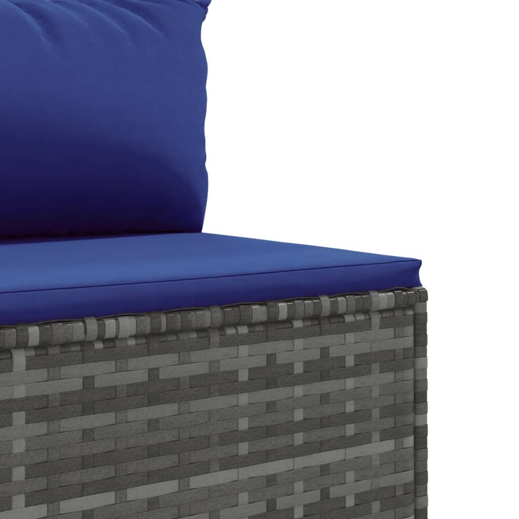 Set Divano Da Giardino 10 Pz Con Cuscini Grigio In Polyrattan - Image 6
