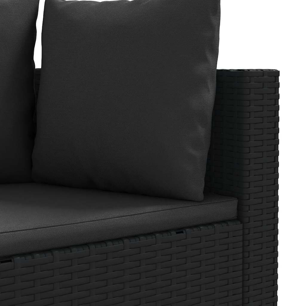 Set Divani Da Giardino 5 Pz Con Cuscini In Polyrattan Nero - Image 6