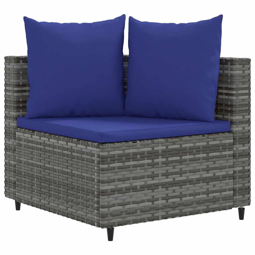 Set Divano Da Giardino 8 Pz Con Cuscini Grigio In Polyrattan - Image 3