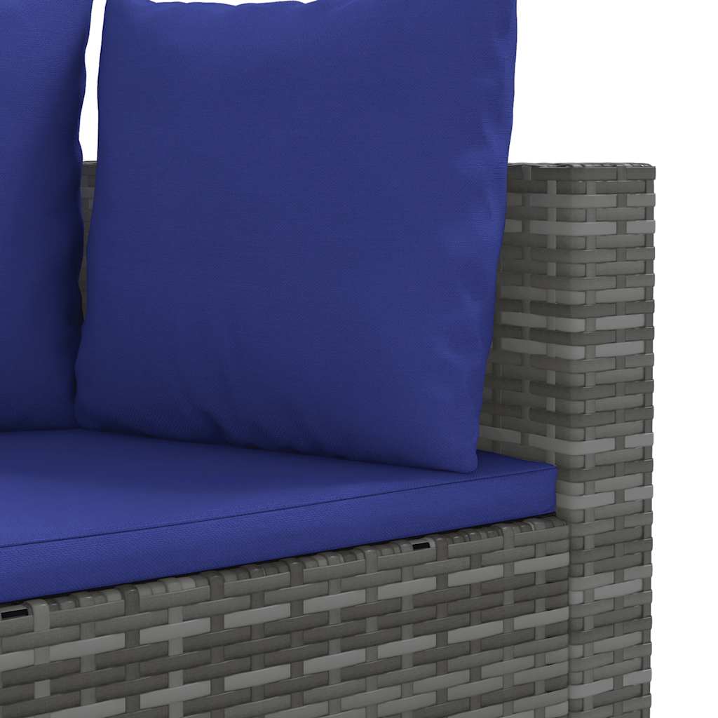 Set Divano Da Giardino 8 Pz Con Cuscini Grigio In Polyrattan - Image 6