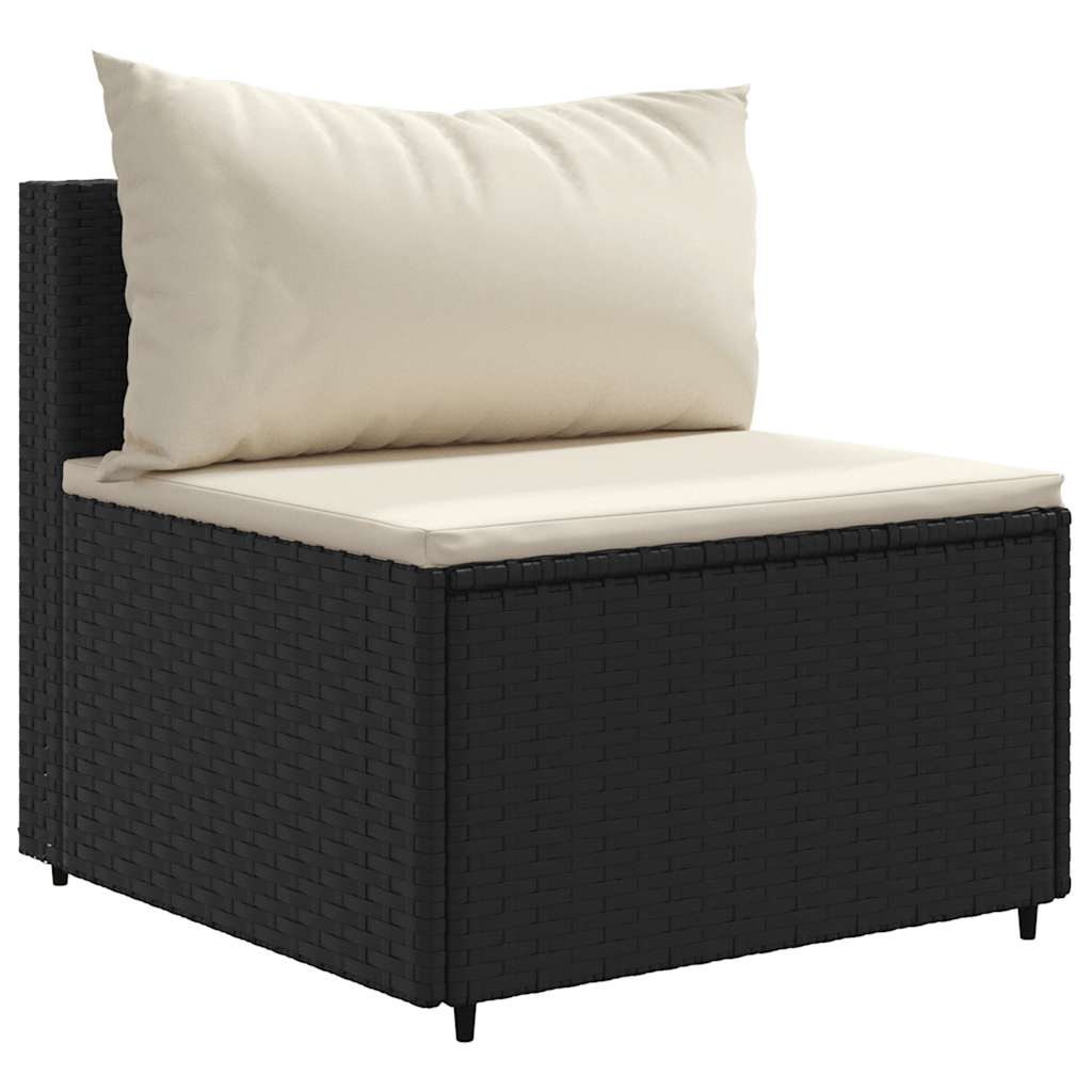 Set Divano Da Giardino 6 Pz Con Cuscini Nero In Polyrattan - Image 4