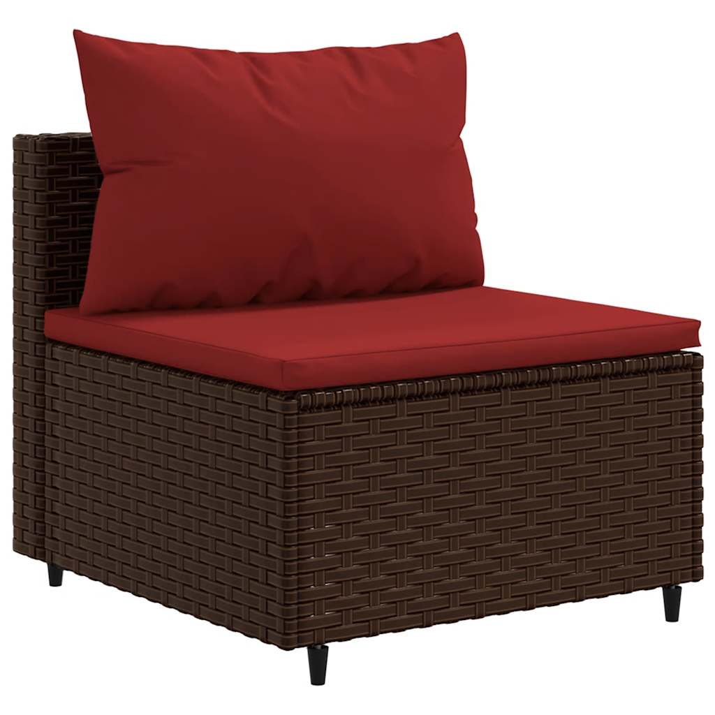 Set Divano Da Giardino 6 Pz Con Cuscini Marrone In Polyrattan - Image 4